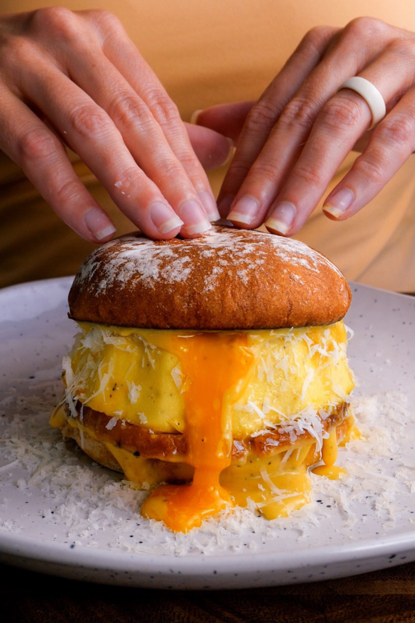 Soufflé Carbonara Breakfast Sammich